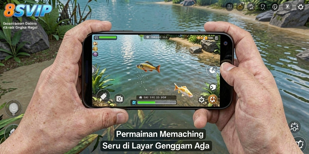 Gameplay memancing seru di 8SVIP dengan berbagai ikan.