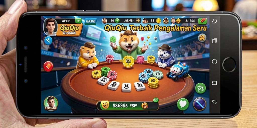 Screenshot menunjukkan gameplay seru di API36 saat bermain QiuQiu.