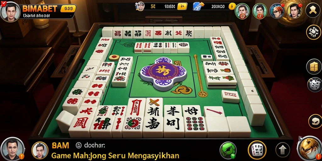 Screenshot gameplay BIMABET menampilkan momen seru permainan Mahjong.