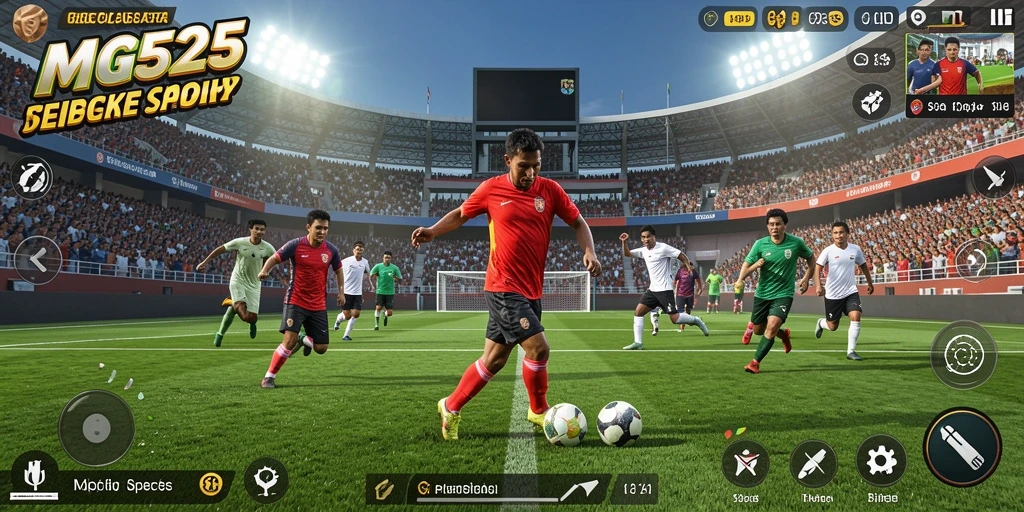 Tampilan gameplay MG525 yang menakjubkan dengan aksi olahraga nyata.