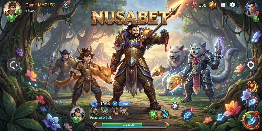 Tangkapan layar gameplay seru NUSABET dalam petualangan MMORPG.