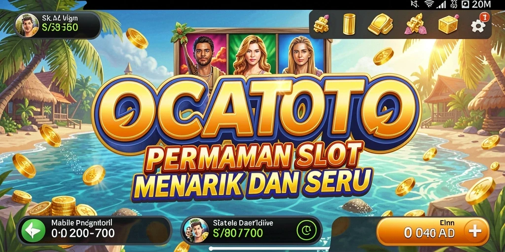 Tampilan menarik dari gameplay OCATOTO yang penuh warna.