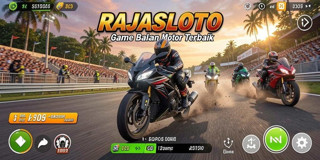 Gameplay mendebarkan di lintasan balapan motor.