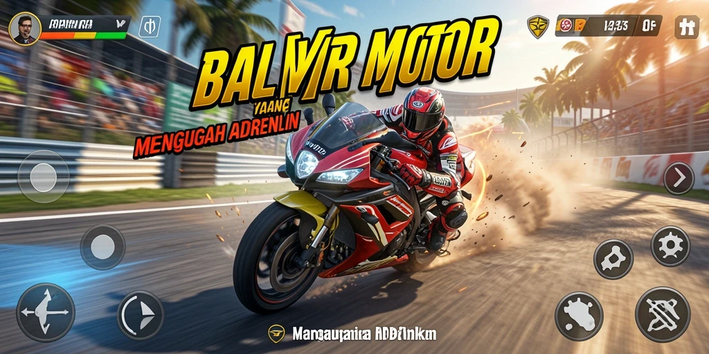 Gameplay seru RPVIP2 dengan balapan motor yang intens.