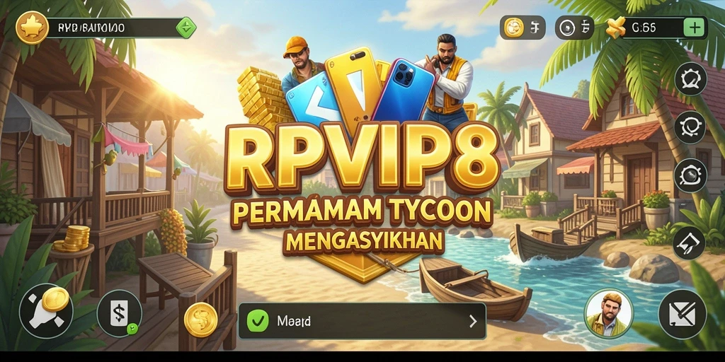Screenshot gameplay RPVIP8 menampilkan keseruan manajemen bisnis Tycoon.