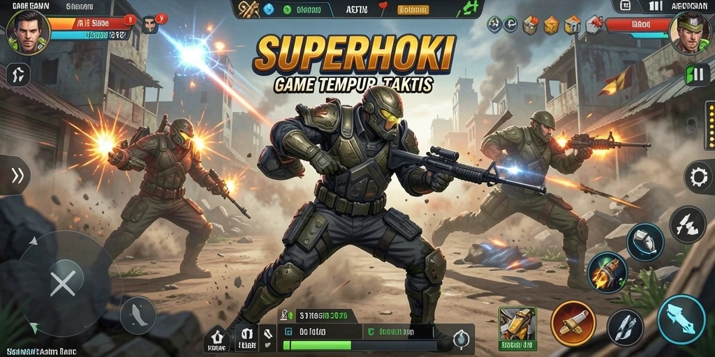 Tampilan gameplay SUPERHOKI yang mendebarkan dan penuh aksi.