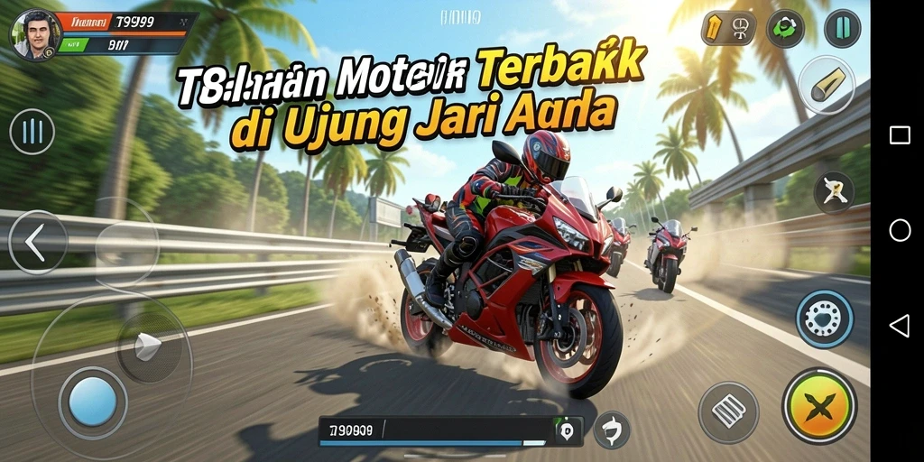 Gameplay dinamis dan menegangkan dari T9999 dalam balapan motor.