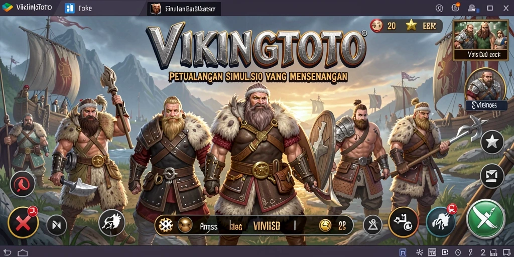 Screenshot VIKINGTOTO menampilkan aksi seru di kehidupan Viking.